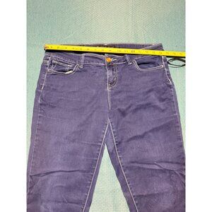 White House Black Market Womens Skinny Jeans Size 8R Embroidered Pockets Dark In